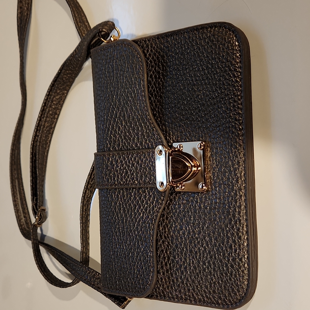 Gray clutch/crossbody bag